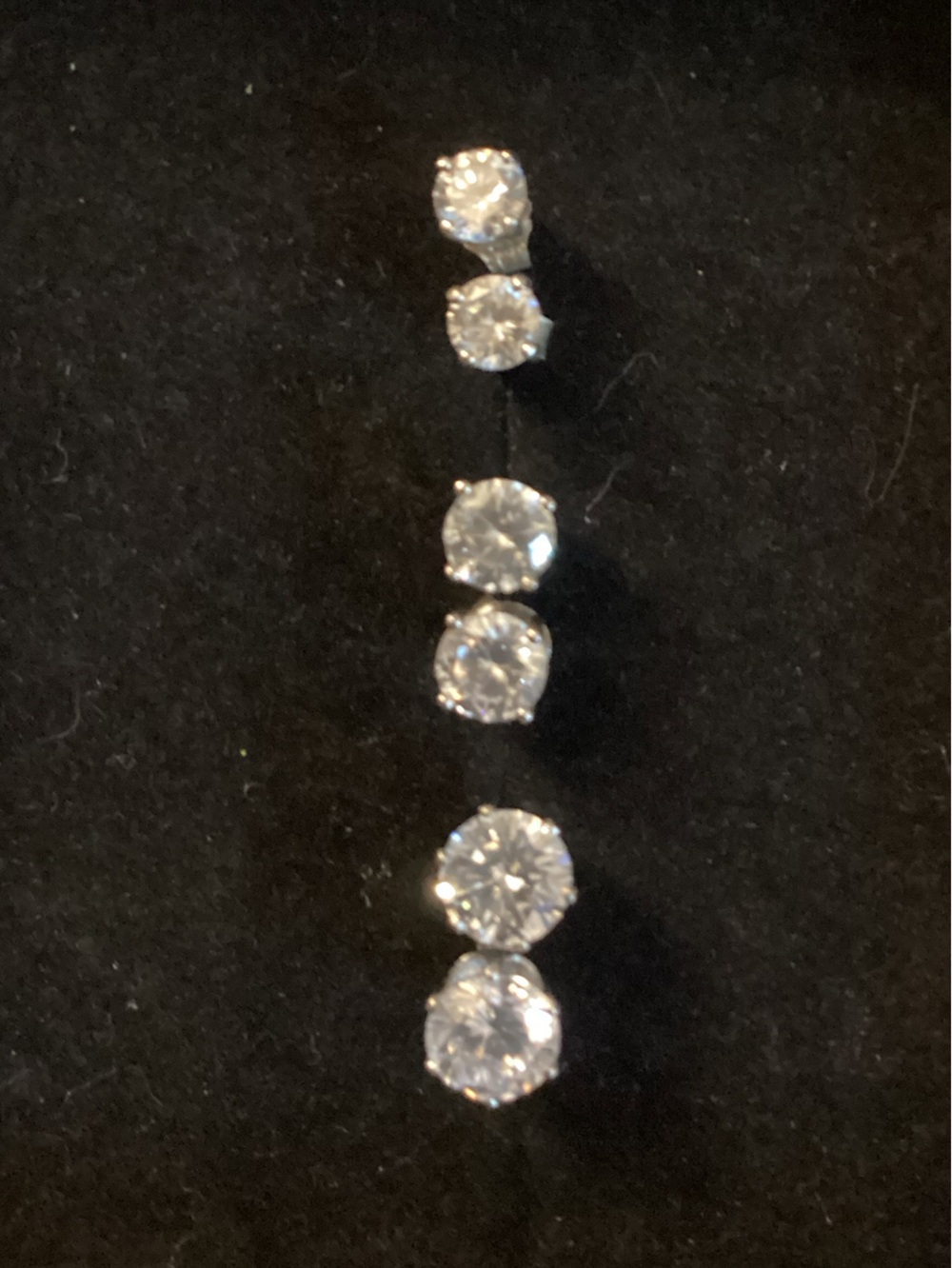 Classic Round CZ Stud Earring Set - Clear/Silver